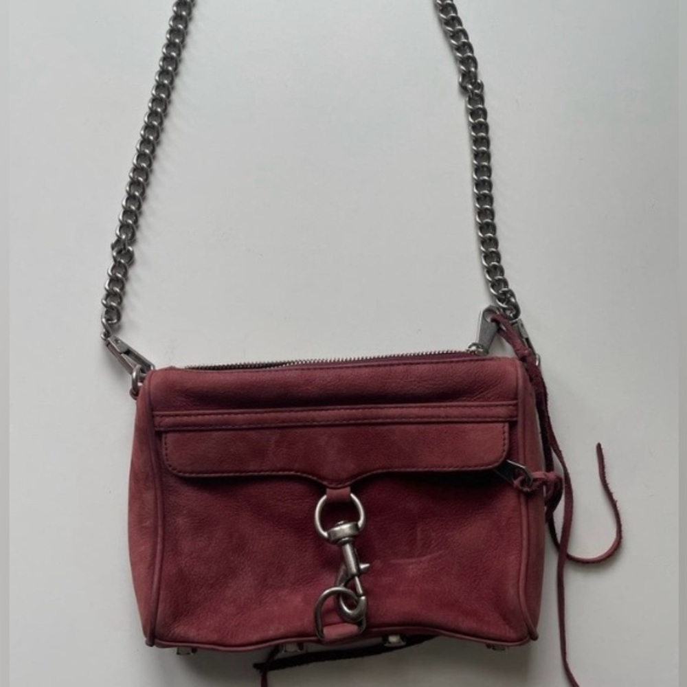 EUC Rebecca Minkoff Deep Wine Leather Crossbody Bag Gorgeous Hardware